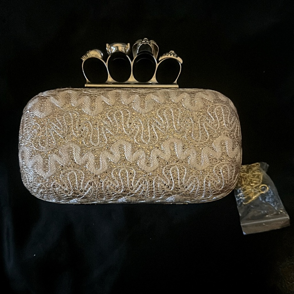 Rose gold clutch